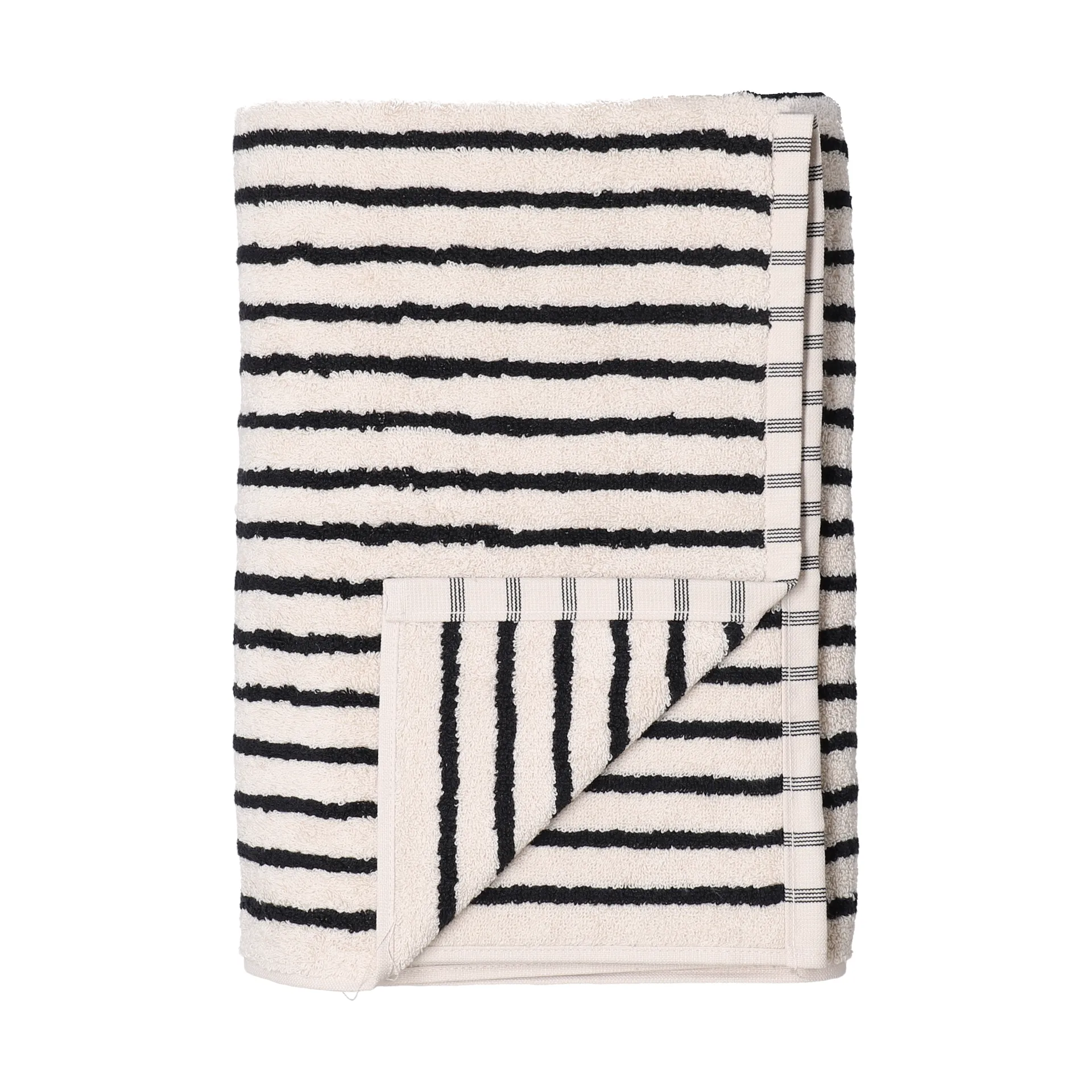 Drap de bain Drift 100x150 cm, Blanc-noir Scandi Living