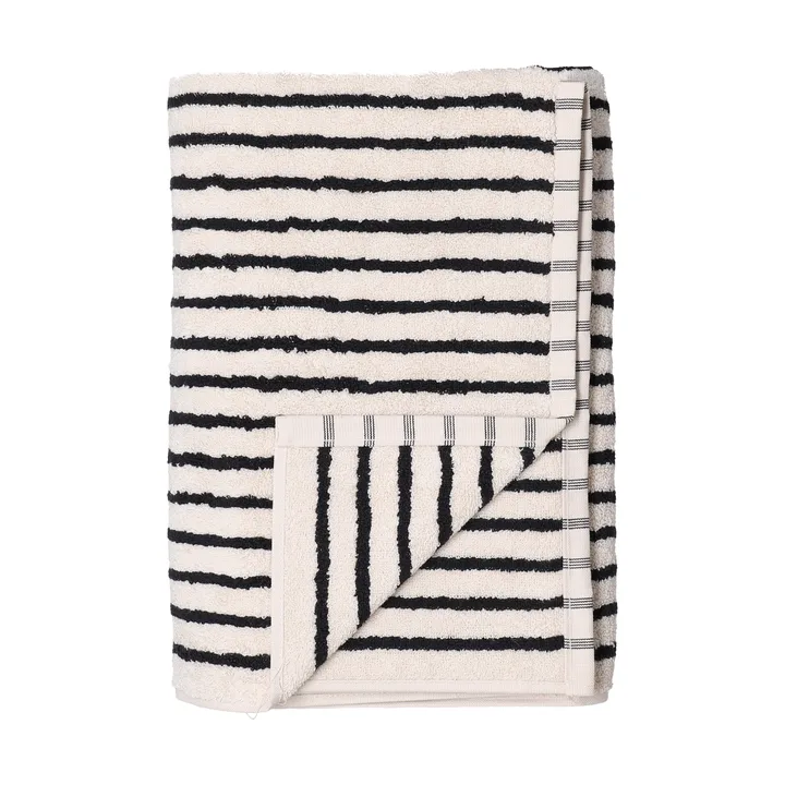 Drap de bain Drift 100x150 cm - Blanc-noir - Scandi Living