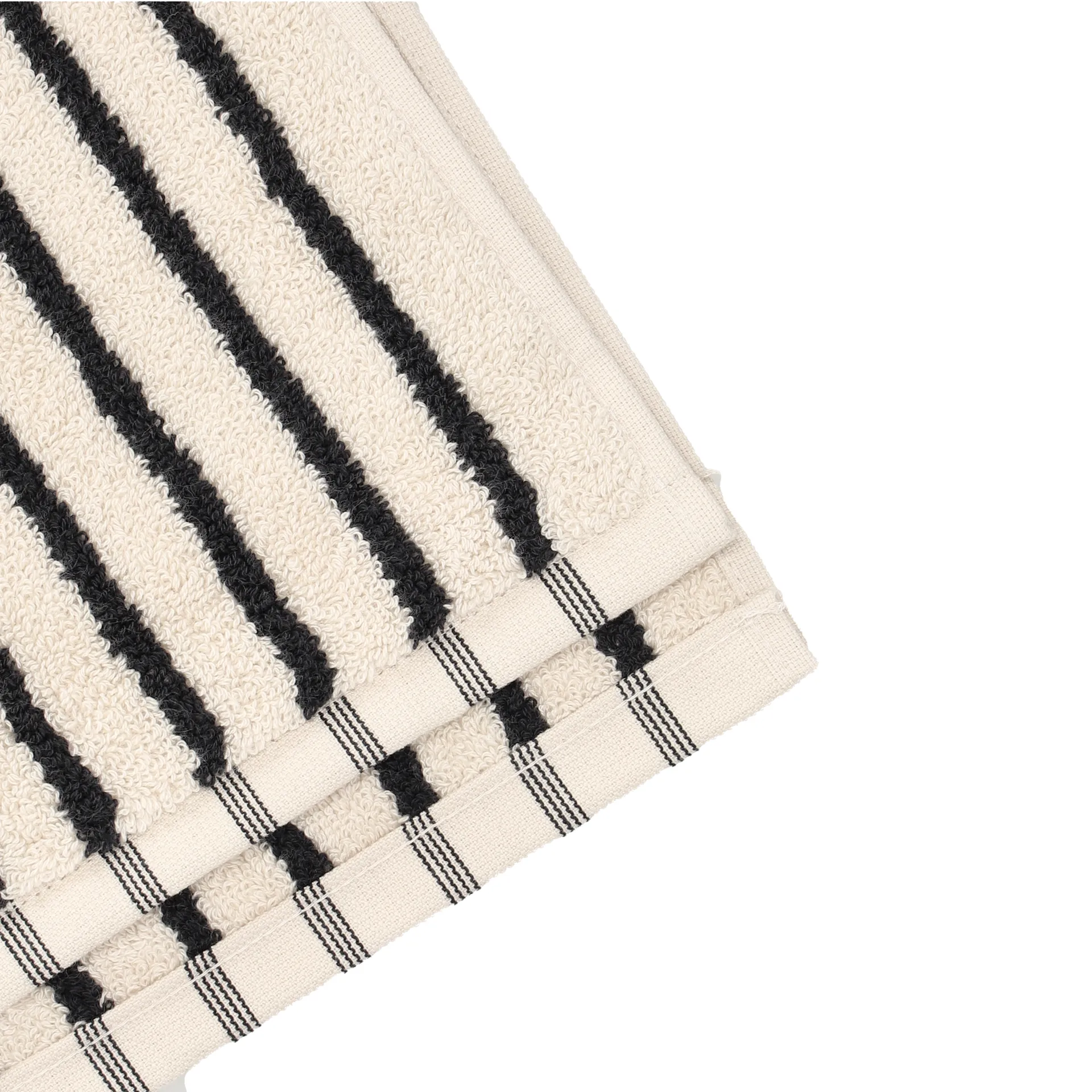 Drap de bain Drift 100x150 cm, Blanc-noir Scandi Living