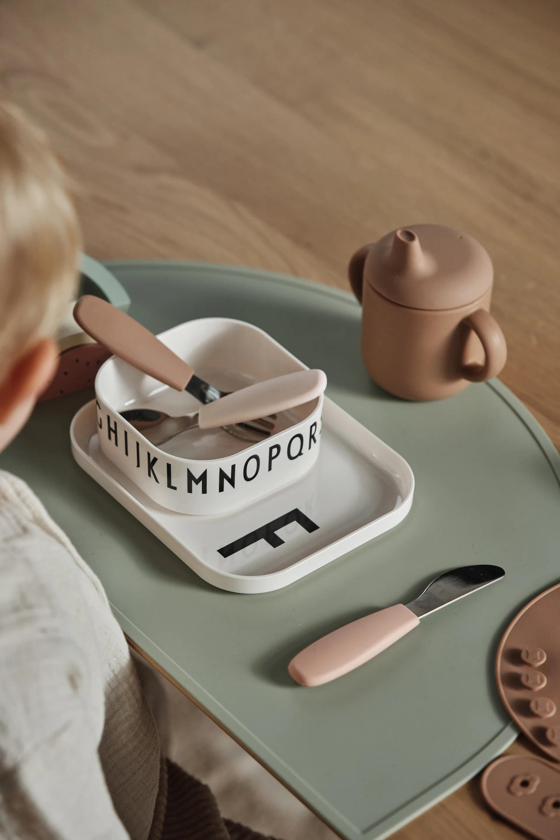 Ensemble de couverts en silicone Dine 3 pièces, Fard à joues Scandi Living