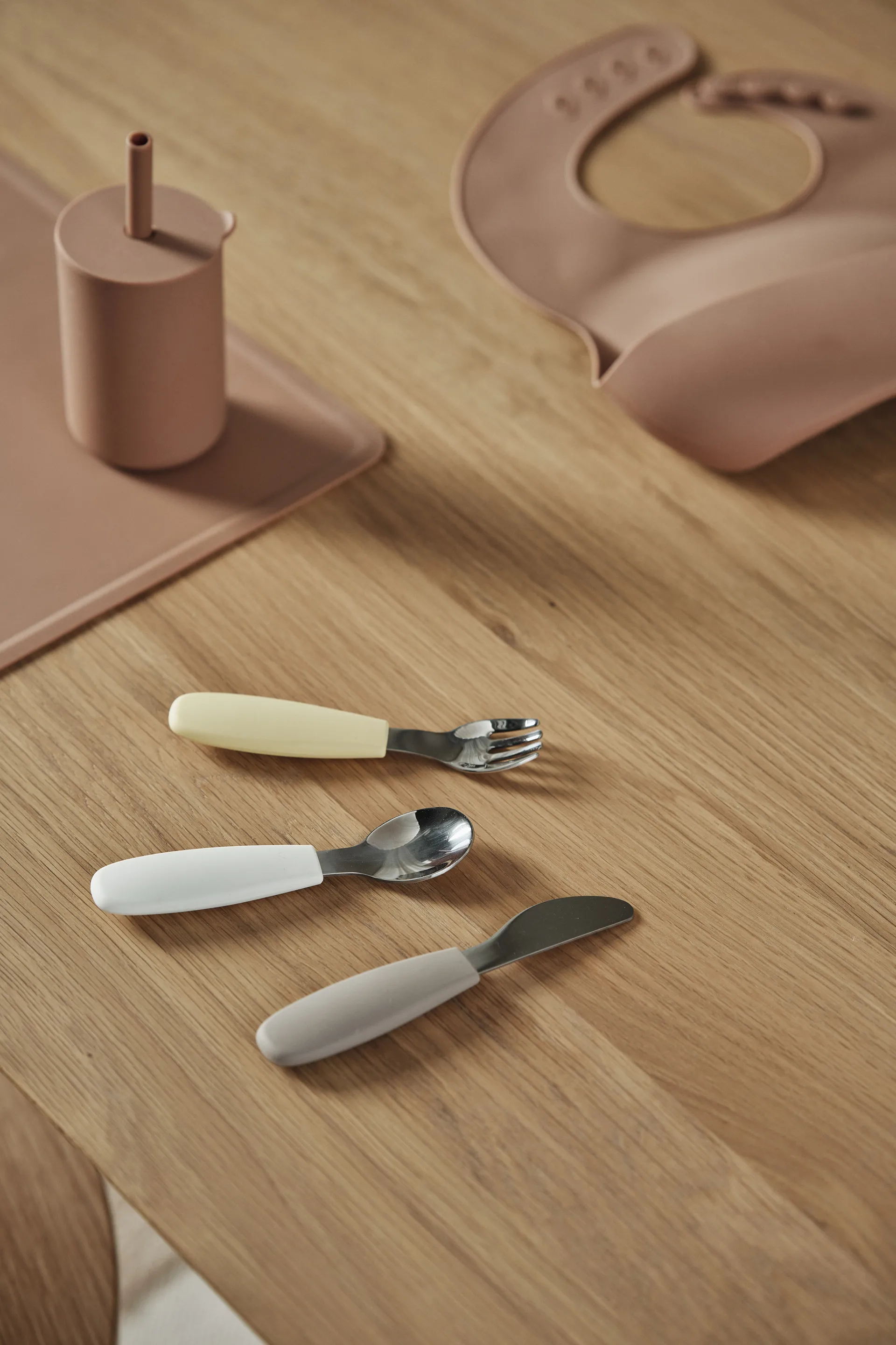 Ensemble de couverts en silicone Dine 3 pièces, Taupe Scandi Living
