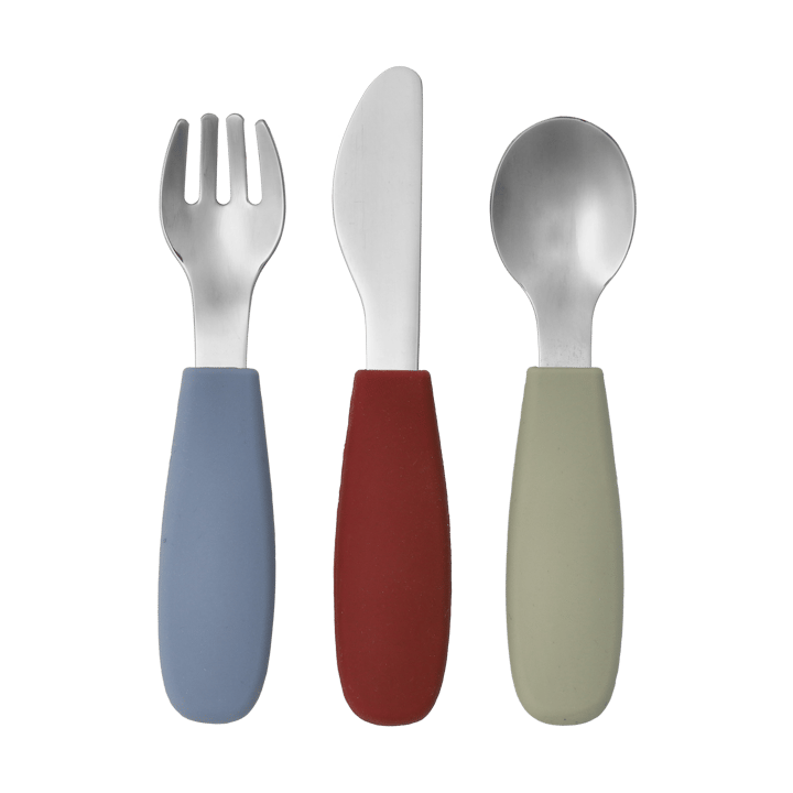 Ensemble de couverts en silicone Dine 3 pièces - Vert-bleu - Scandi Living