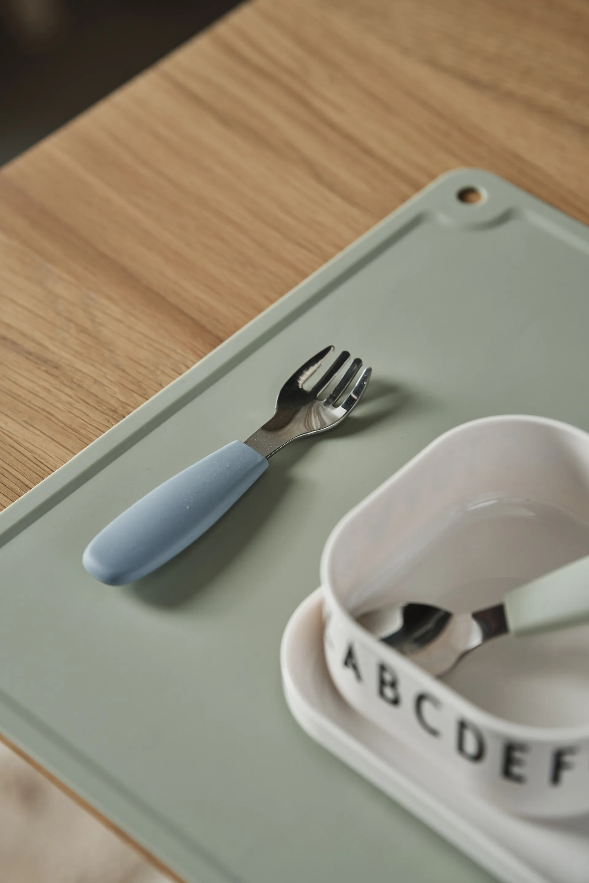 Ensemble de couverts en silicone Dine 3 pièces, Vert-bleu Scandi Living