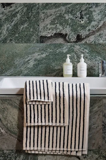 Ensemble de serviettes Drift 4 pièces - Blanc-noir - Scandi Living