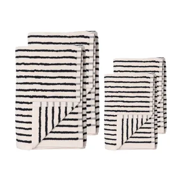Ensemble de serviettes Drift 4 pièces - Blanc-noir - undefined - Scandi Living