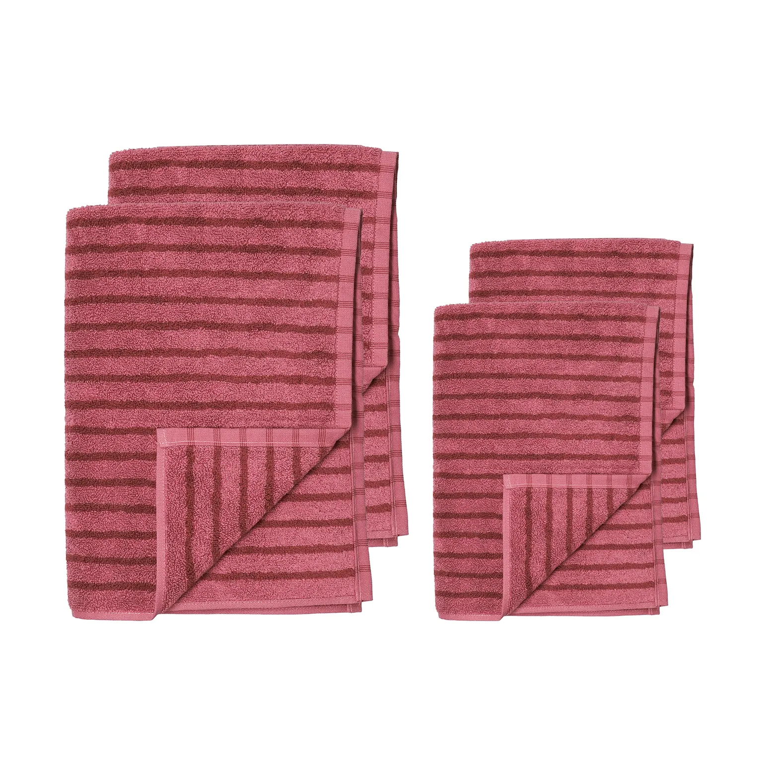 Ensemble de serviettes Drift 4 pièces - Rose-rouge Scandi Living