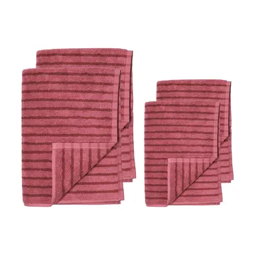 Ensemble de serviettes Drift 4 pièces - Rose-rouge - undefined - Scandi Living