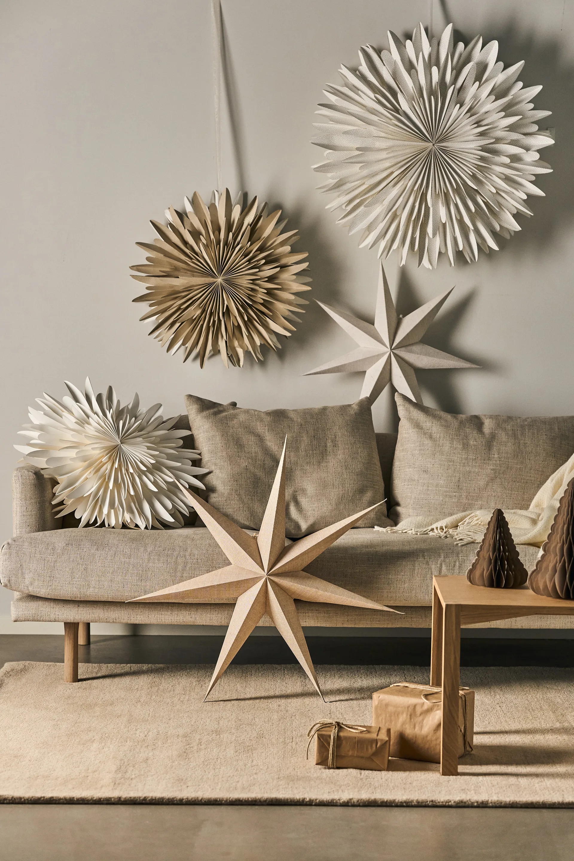 Étoile de l'avent blanche à pois Luna, 80 cm Scandi Living