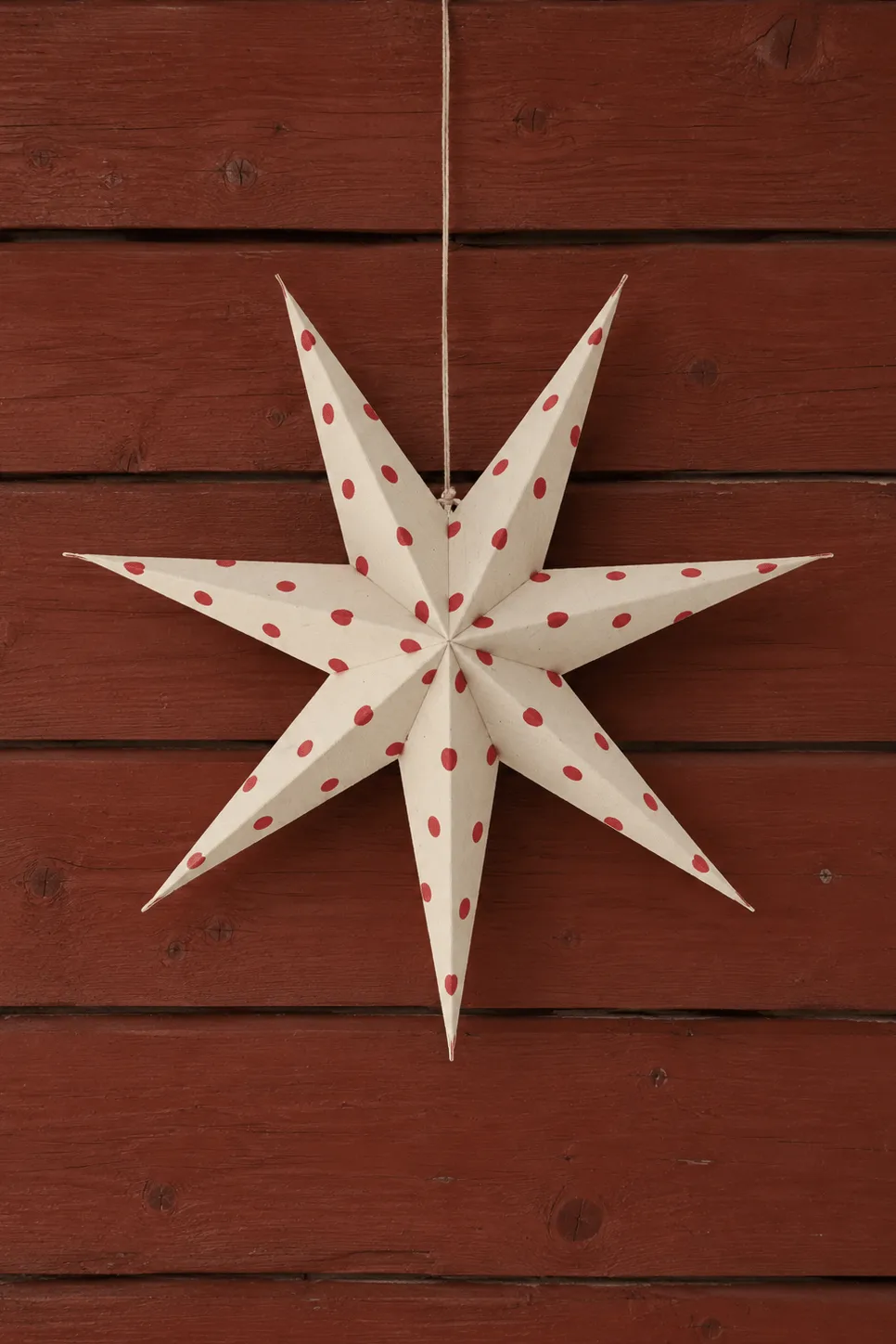 Étoile de l'avent blanche-points rouges Bare, 60 cm Scandi Living