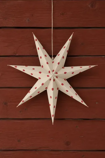 Étoile de l'avent blanche-points rouges Bare - 60 cm - Scandi Living