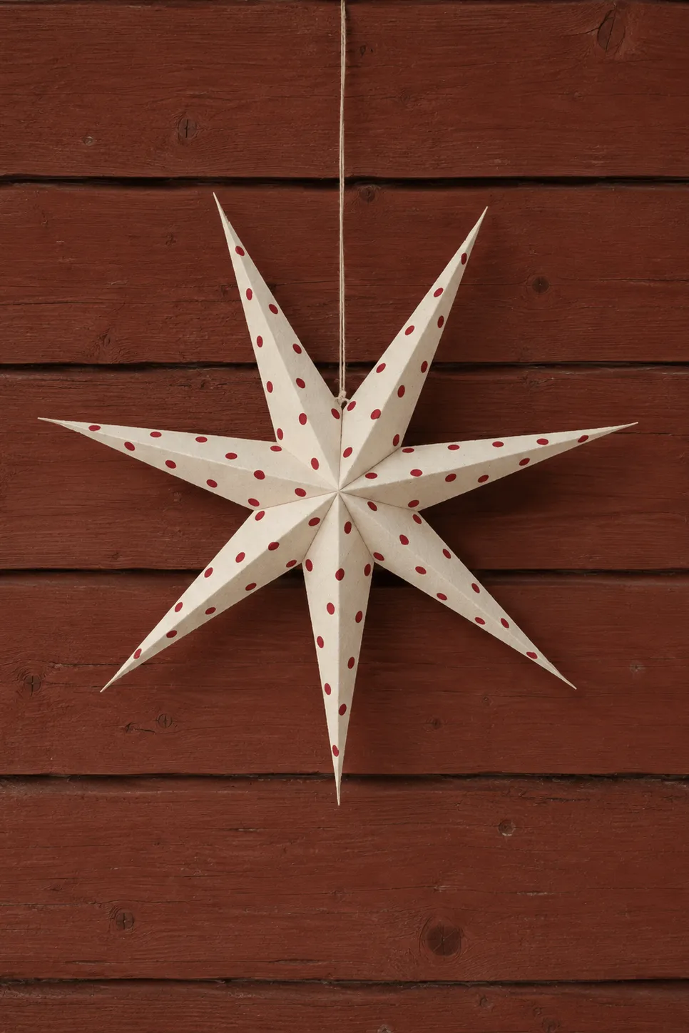 Étoile de l'avent blanche-points rouges Bare, 80 cm Scandi Living