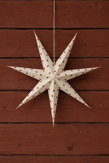 Étoile de l'avent blanche-points rouges Bare - 80 cm - Scandi Living