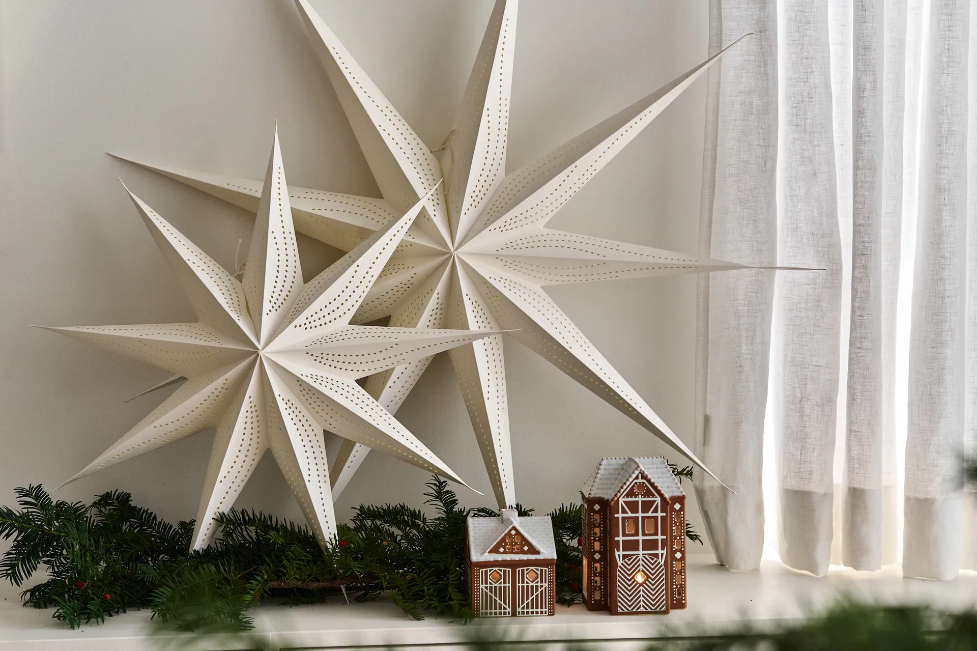 Étoile de l’Avent Veil, Blanc, Ø90 cm Scandi Living