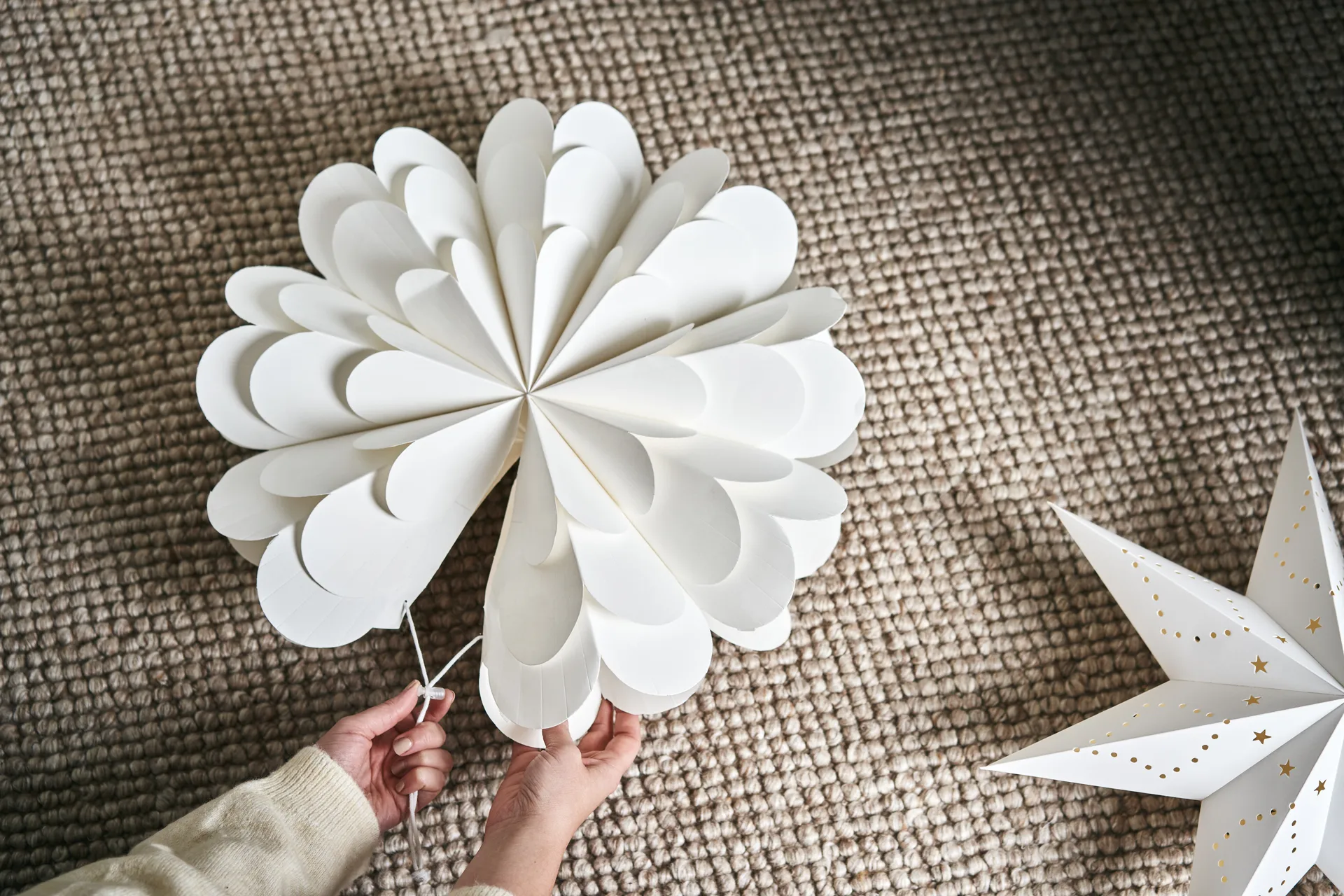 Étoile de Noël Lucia 45 cm, Blanc Scandi Living