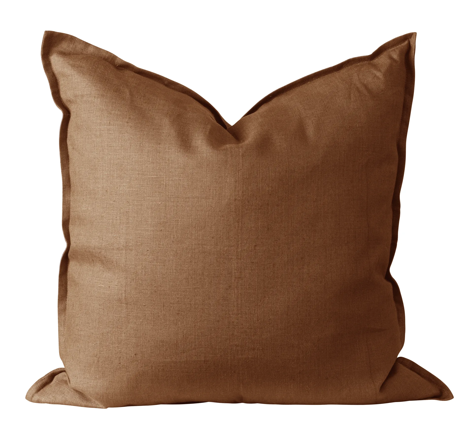 Housse de coussin en lin Calm 50x50 cm, Almond Brown Scandi Living