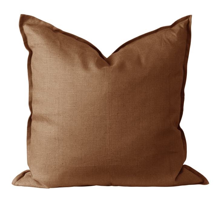 Housse de coussin en lin Calm 50x50 cm - Almond Brown - Scandi Living