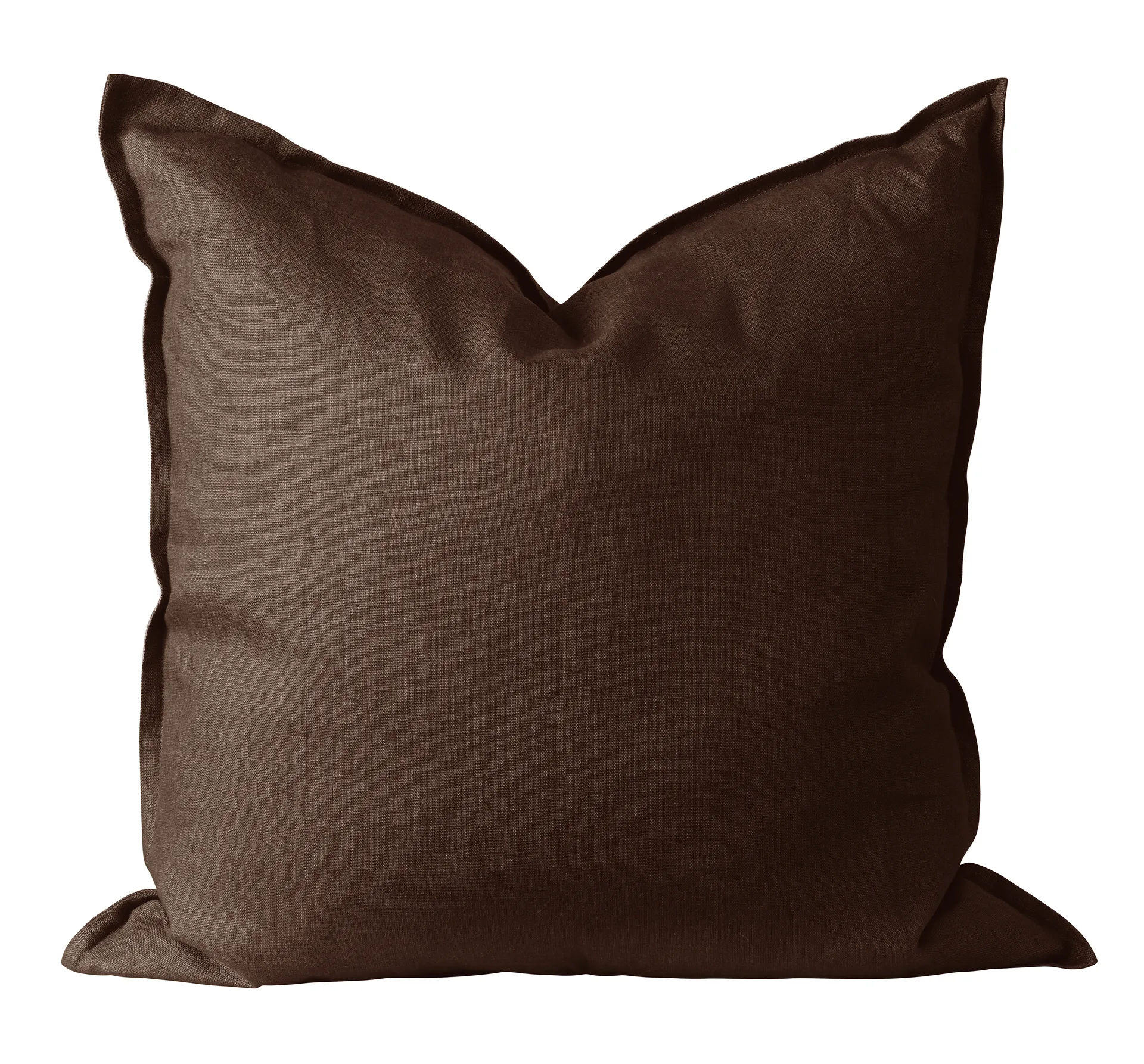 Housse de coussin en lin Calm 50x50 cm, Chocolate Brown Scandi Living