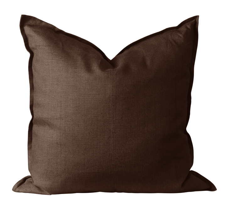 Housse de coussin en lin Calm 50x50 cm - Chocolate Brown - Scandi Living