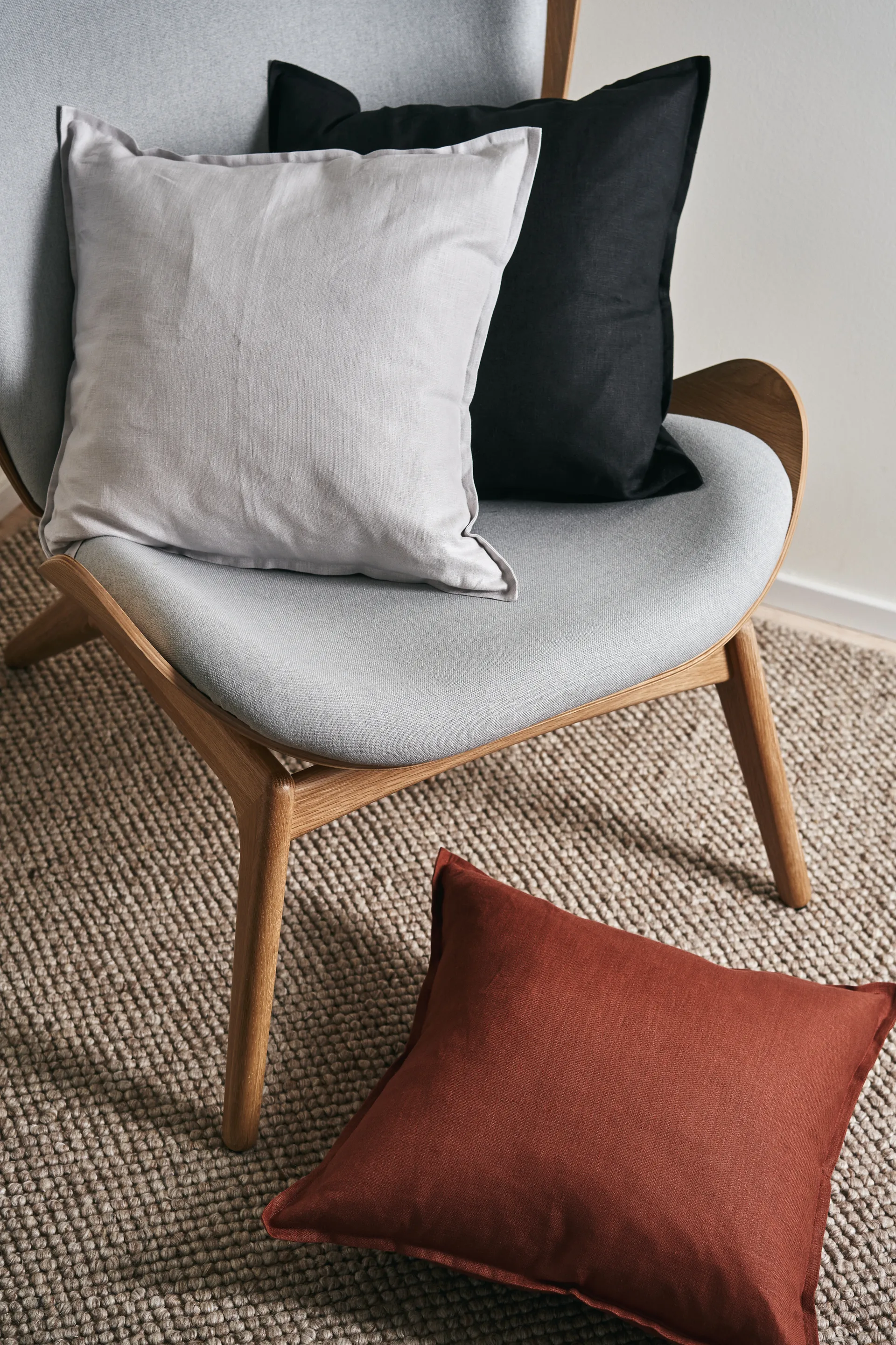 Housse de coussin en lin Calm 50x50 cm, Icy Grey Scandi Living