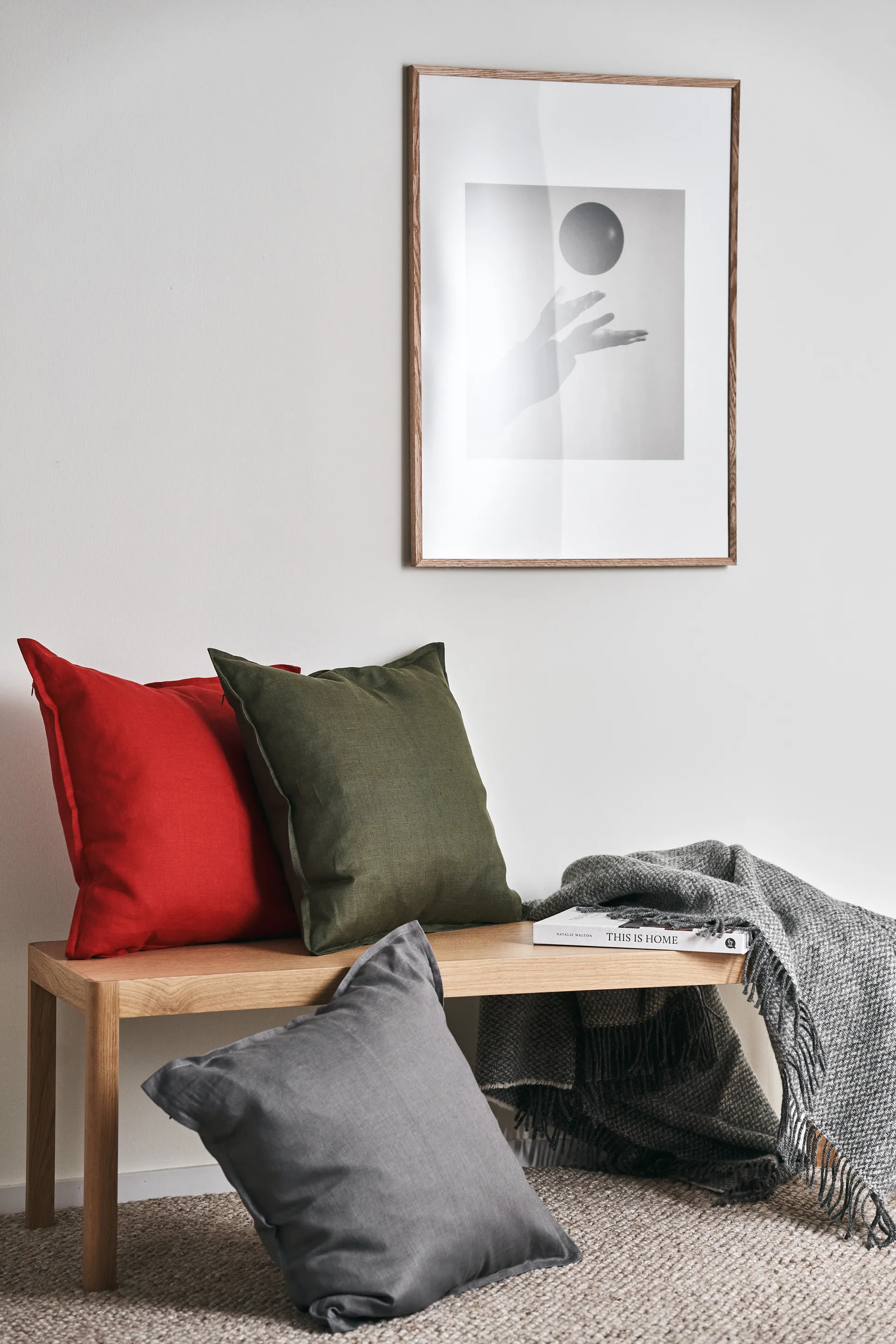 Housse de coussin en lin Calm 50x50 cm, Red Scandi Living