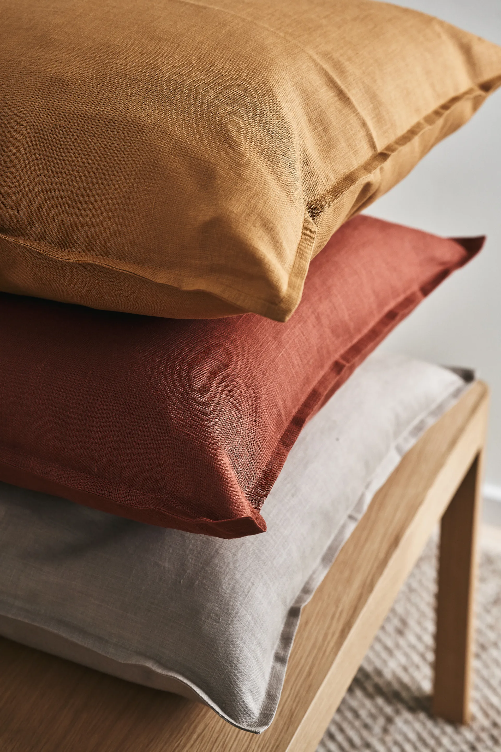 Housse de coussin en lin Calm 50x50 cm, Rust Scandi Living