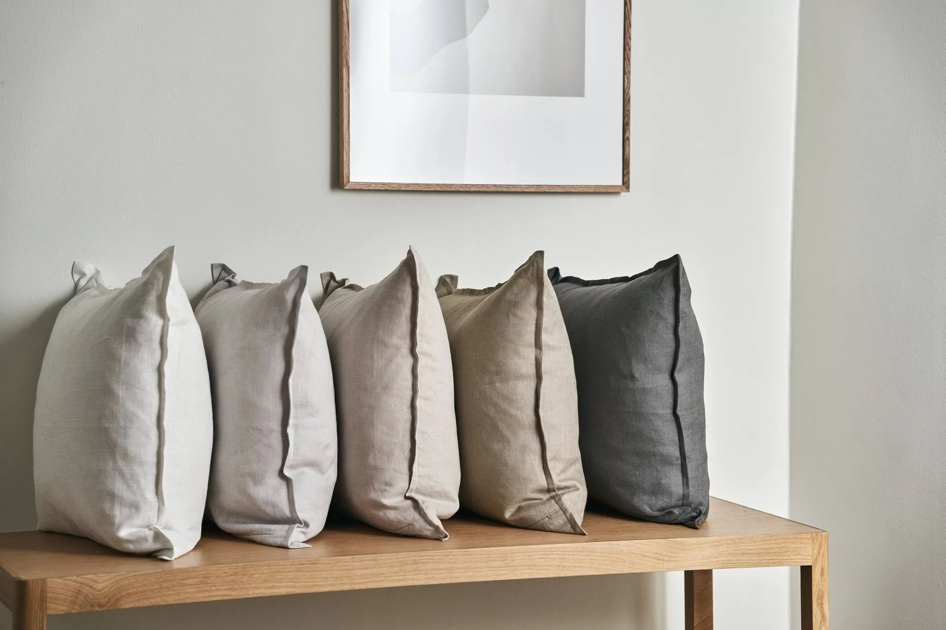 Housse de coussin en lin Calm 50x50 cm, Sable  Scandi Living