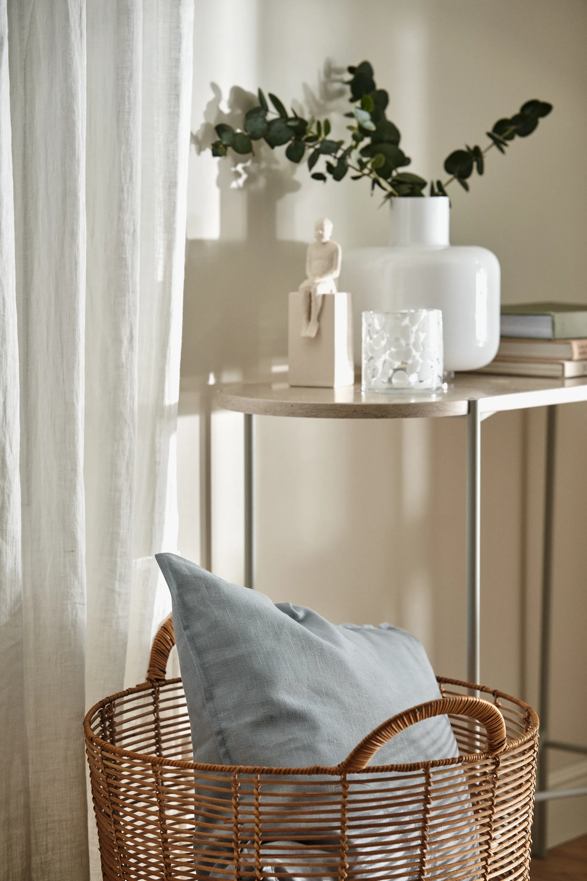 Housse de coussin en lin Calm 50x50 cm, Sky Blue Scandi Living