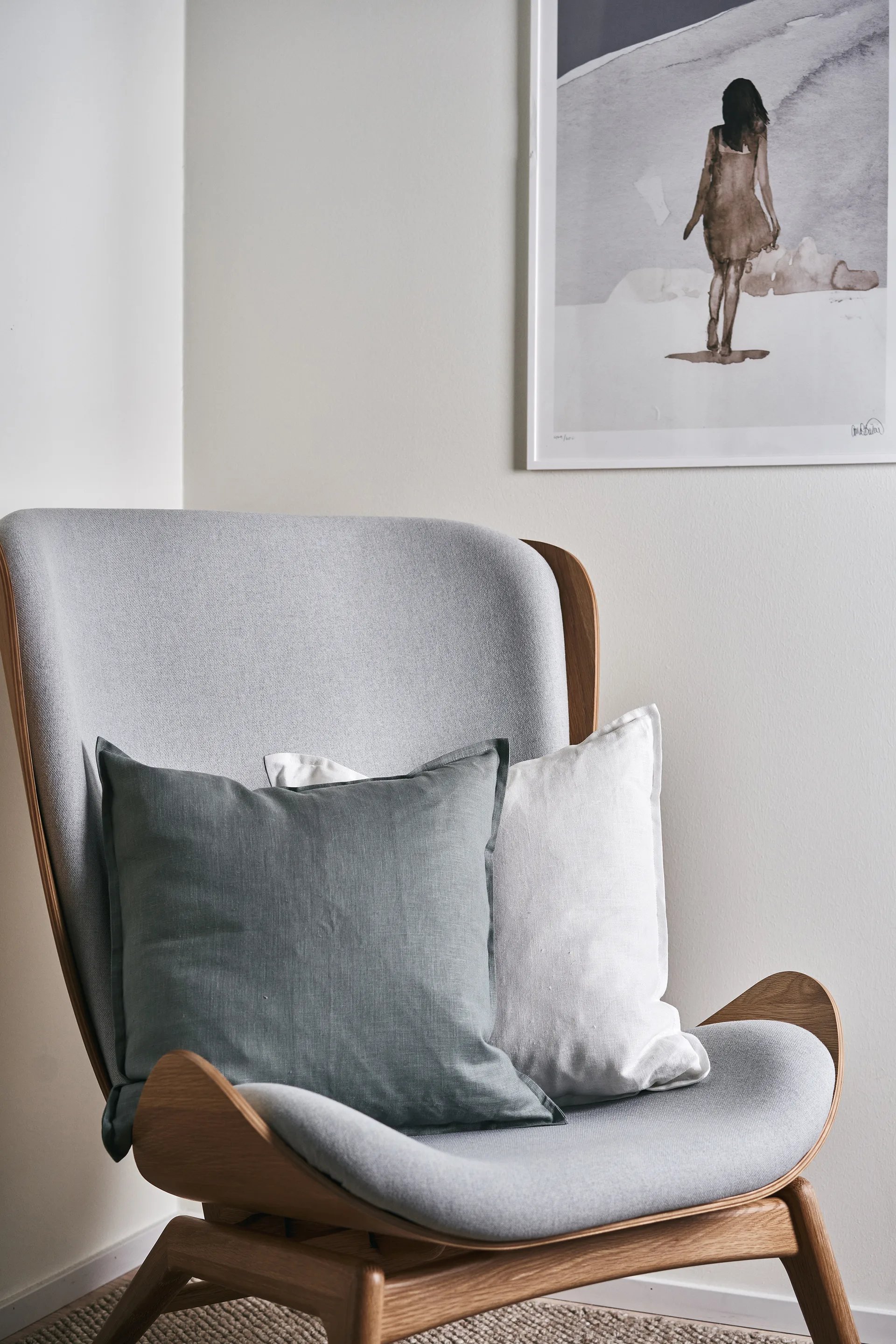 Housse de coussin en lin Calm 50x50 cm, Smokey Blue Scandi Living