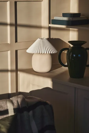 Lampe de table Boulder 29 cm beige-pleated white - Scandi Living