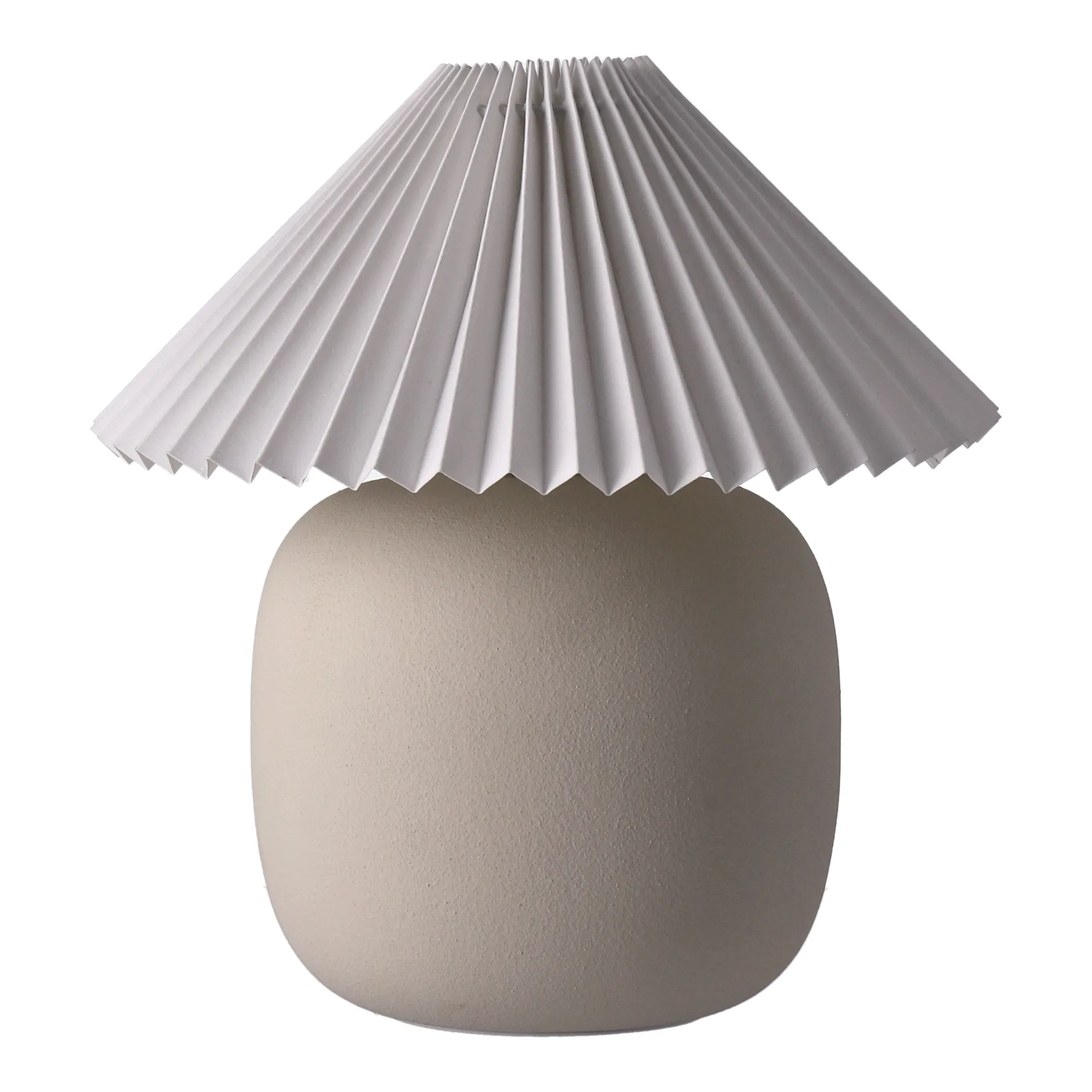 Lampe de table Boulder 29 cm beige-pleated white Scandi Living
