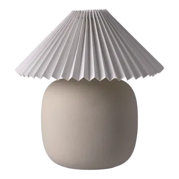 Lampe de table Boulder 29 cm beige-pleated white - Scandi Living