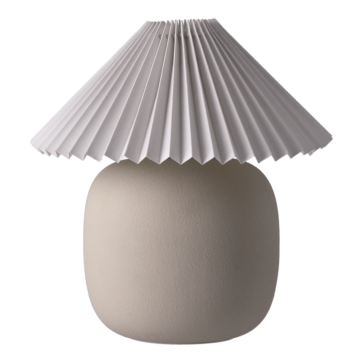 scandi living lampe de table boulder 29 cm beige-pleated white