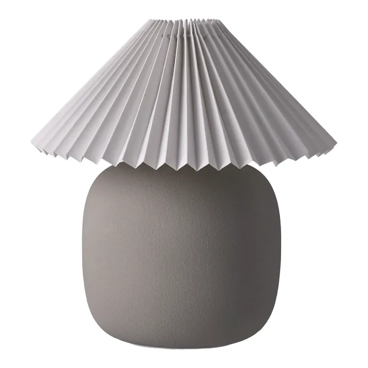 Lampe de table Boulder 29 cm grey-pleated white - Scandi Living