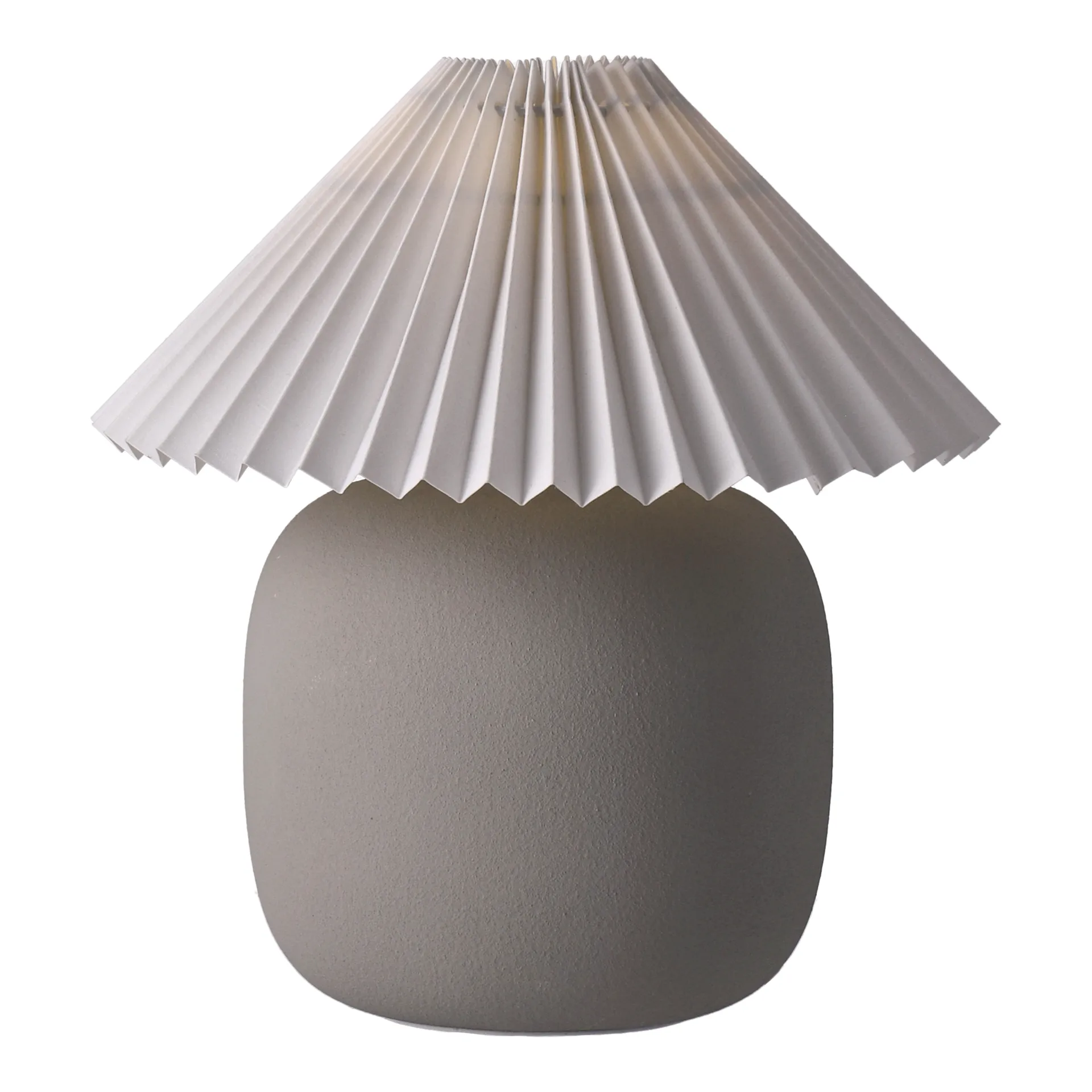 Lampe de table Boulder 29 cm grey-pleated white,  Scandi Living
