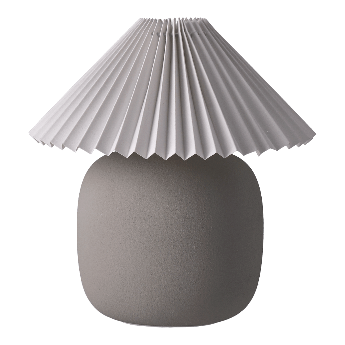 scandi living lampe de table boulder 29 cm grey-pleated white pied de lampe