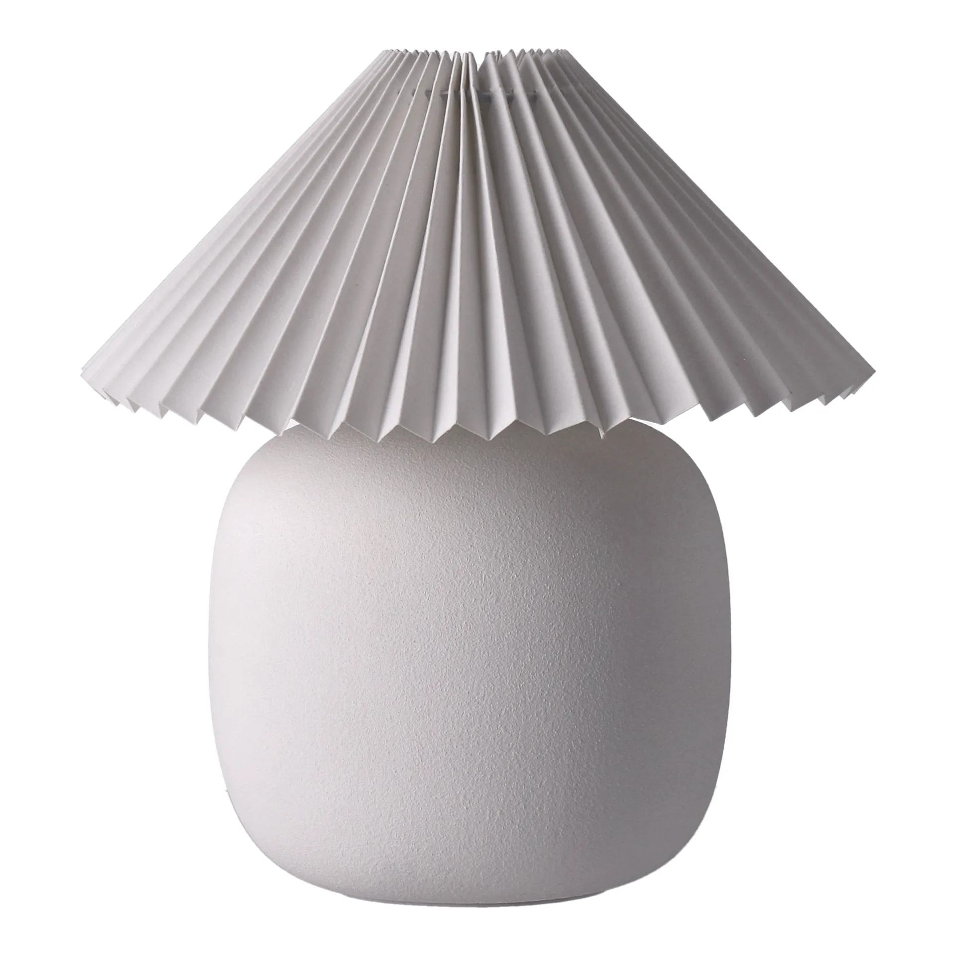 Lampe de table Boulder 29 cm white-pleated white,  Scandi Living