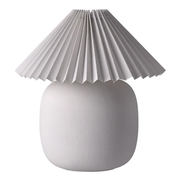 Lampe de table Boulder 29 cm white-pleated white - Scandi Living