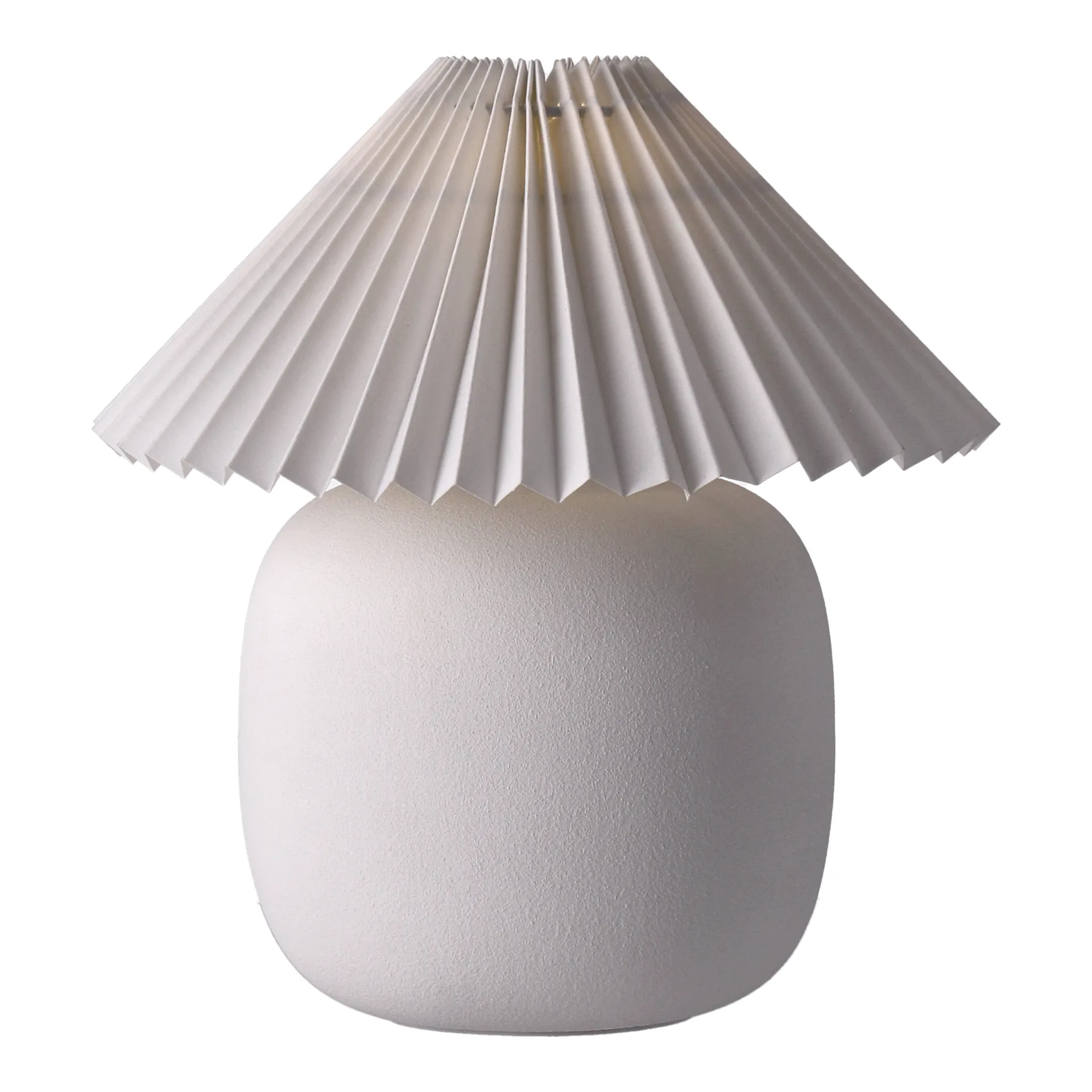 Lampe de table Boulder 29 cm white-pleated white Scandi Living