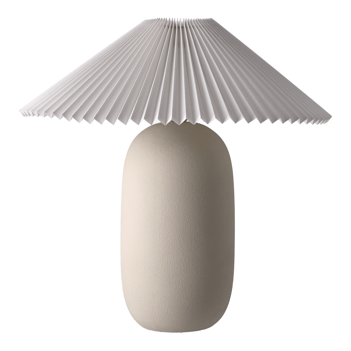 scandi living lampe de table boulder 48 cm beige-pleated white pied de lampe