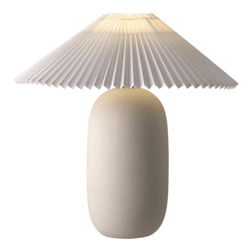 Lampe de table Boulder 48 cm beige-pleated white - Pied de lampe - Scandi Living