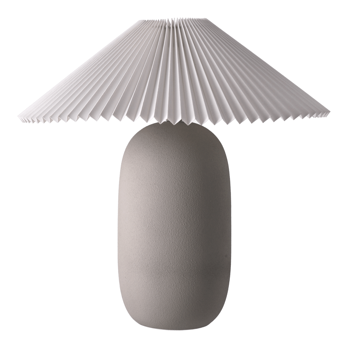 scandi living lampe de table boulder 48 cm grey-pleated white pied de lampe