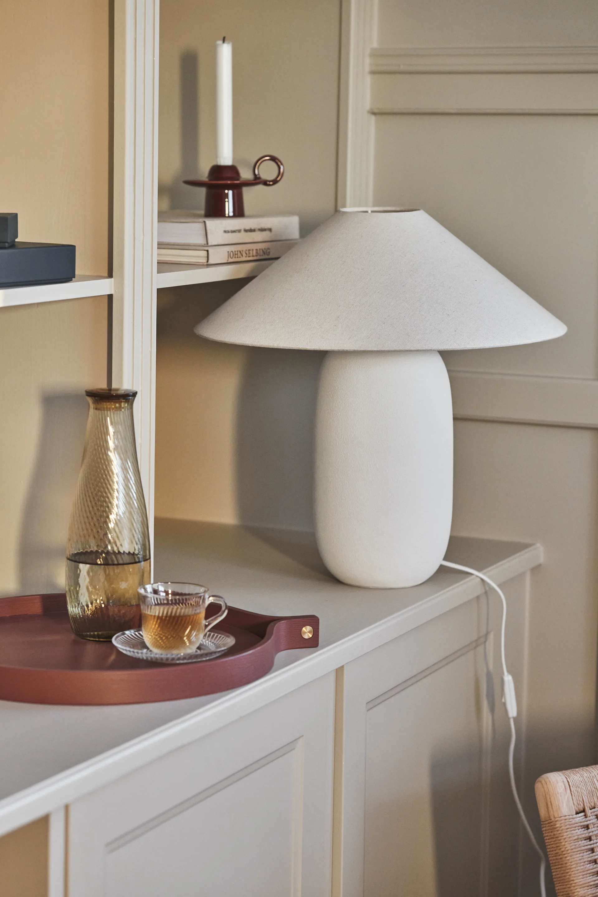 Lampe de table Boulder 48 cm white-nature Scandi Living