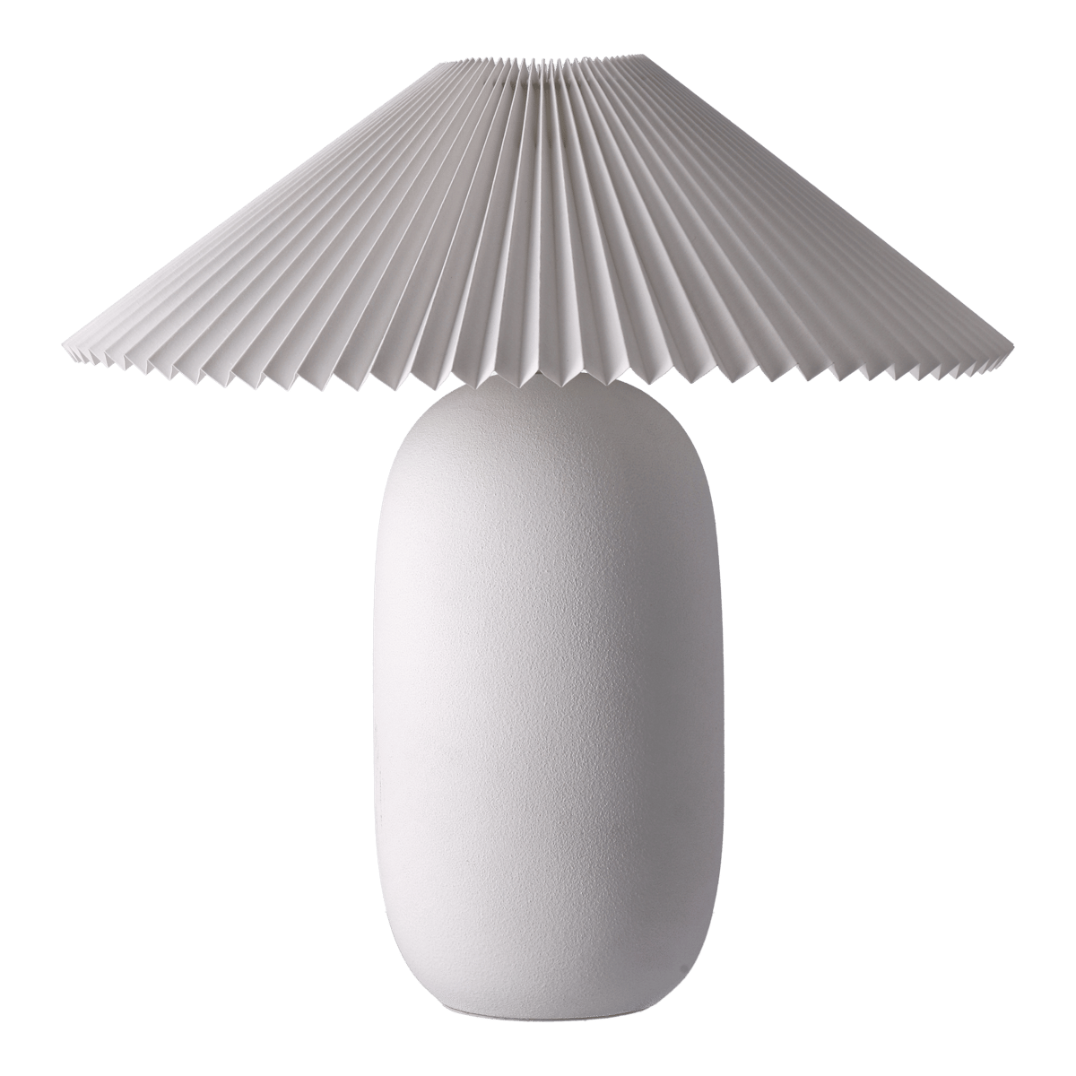 scandi living lampe de table boulder 48 cm white-pleated white pied de lampe