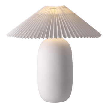 Lampe de table Boulder 48 cm white-pleated white - Pied de lampe - Scandi Living