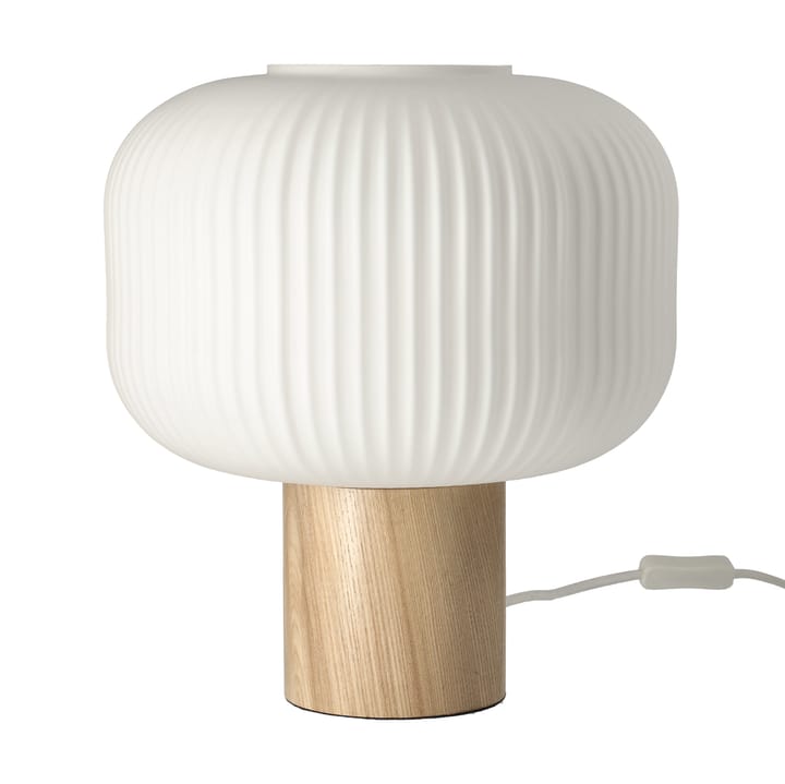 Lampe de table Fair 34,5 cm - Blanc givré-frêne - Scandi Living