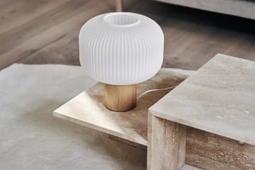 Lampe de table Fair 34,5 cm - Blanc givré-frêne - Scandi Living