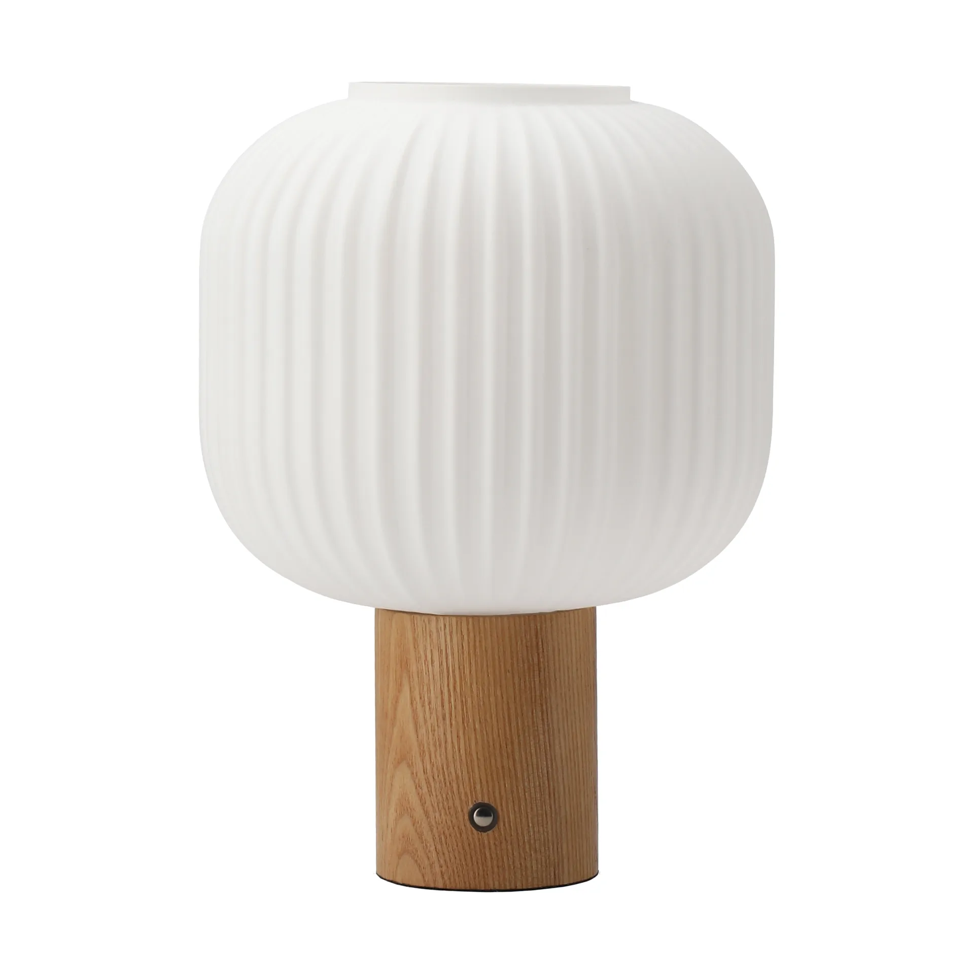 Lampe de table portable Fair, Verre dépoli – frêne Scandi Living