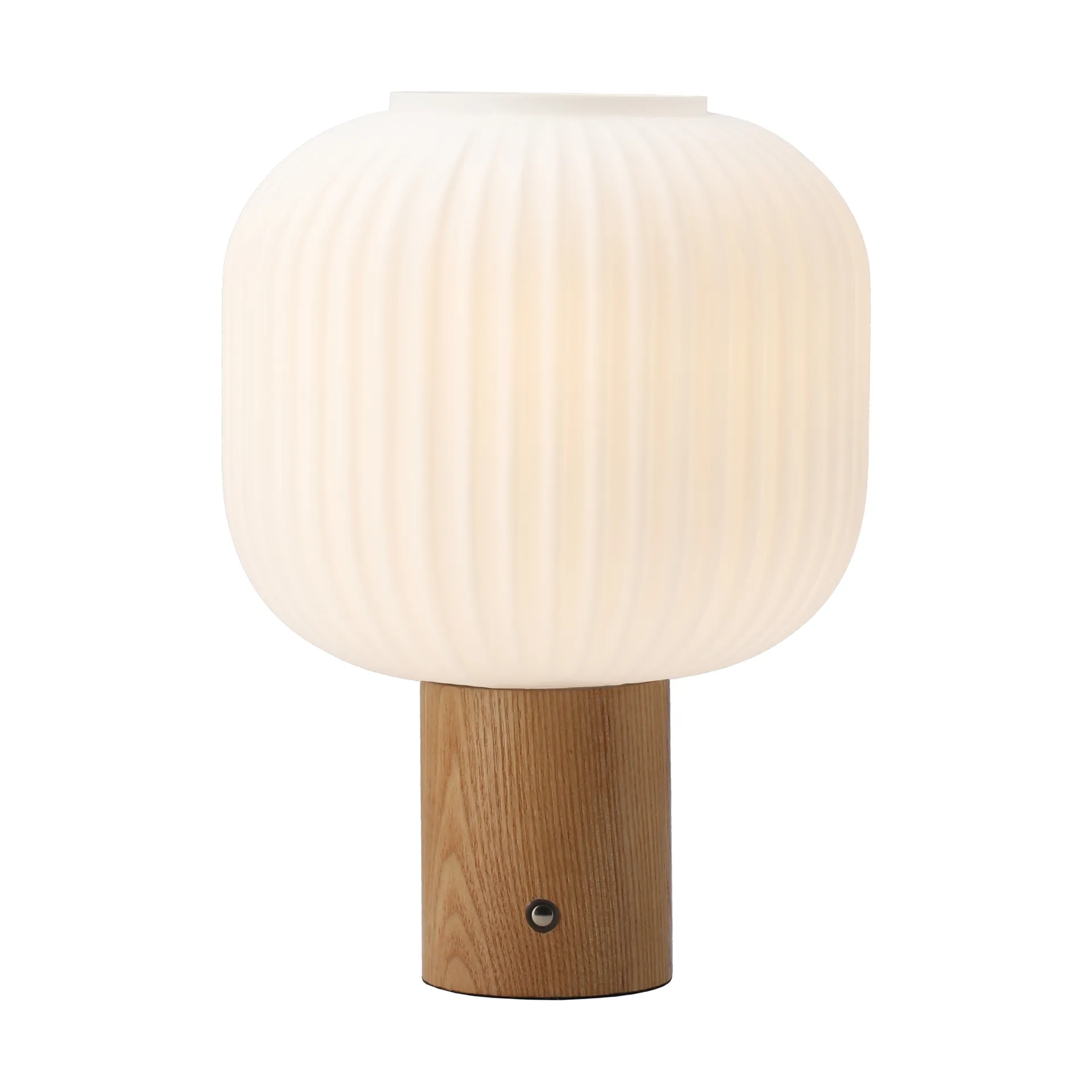 Lampe de table portable Fair, Verre dépoli – frêne Scandi Living