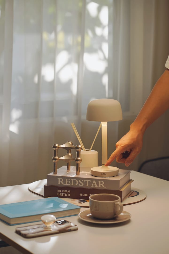 Lampe de table portable Halo 25,5 cm, Beige Scandi Living