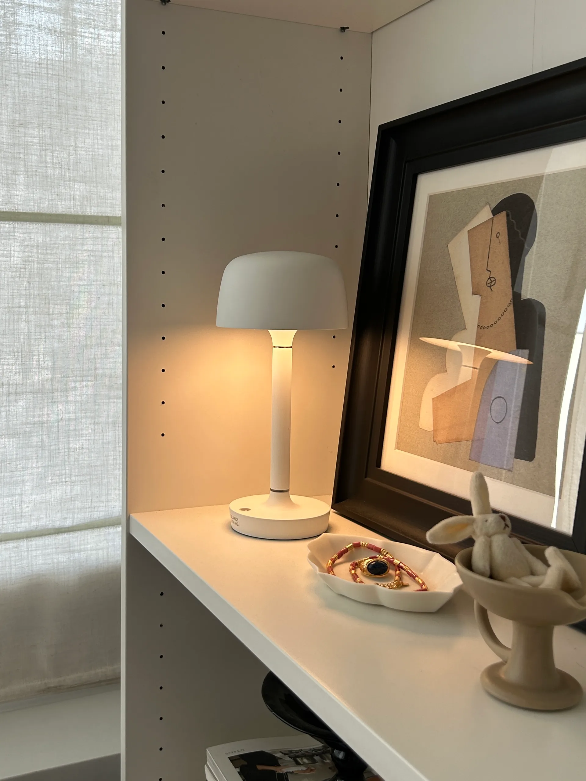 Lampe de table portable Halo 25,5 cm, White Scandi Living